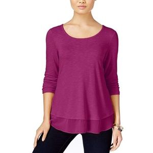Style&Co. Chiffon Hem Casual Top-2X